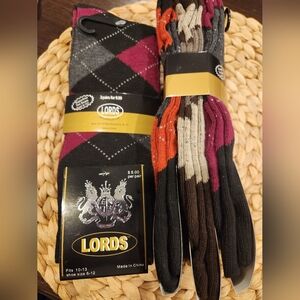 Men's Argyle and Solid Socks - Black, Gray, Tan 6 Total